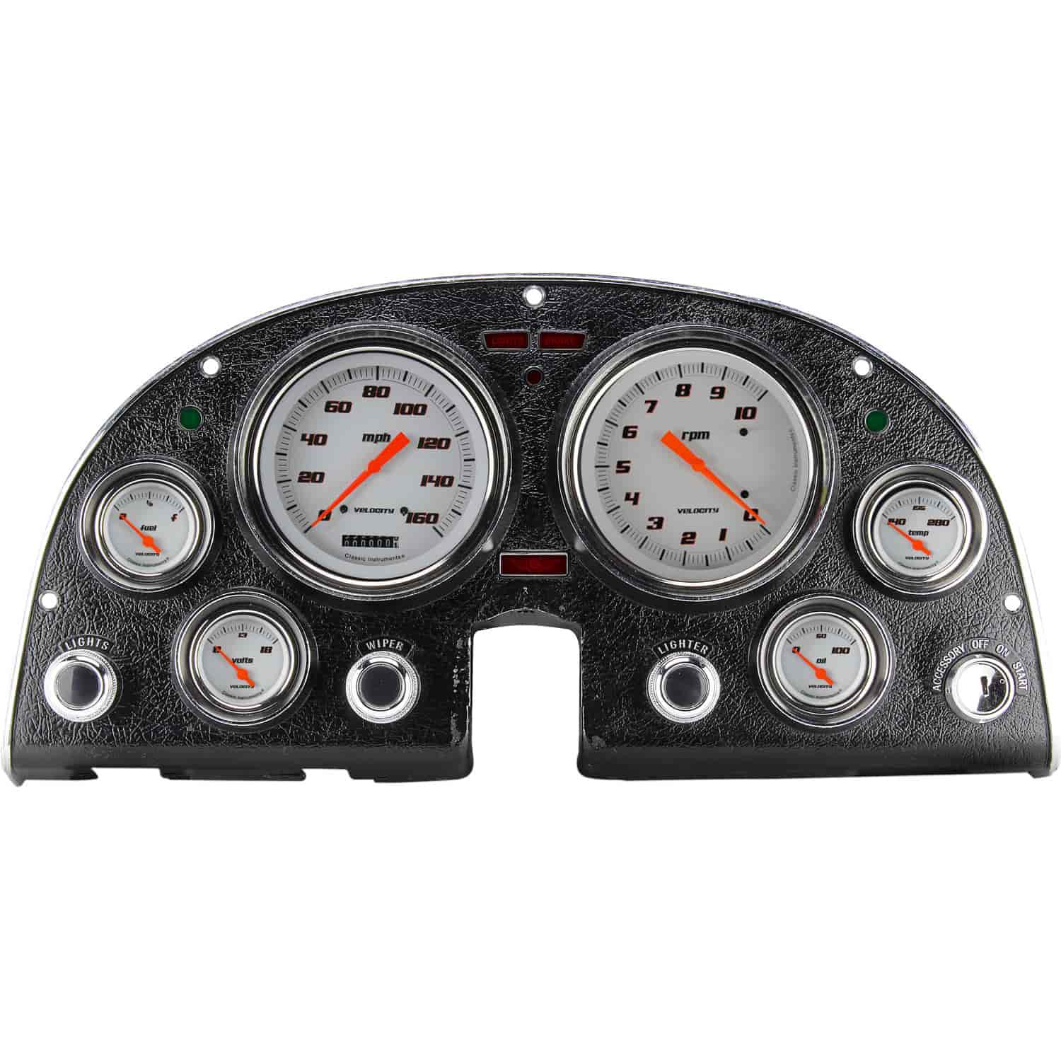 Velocity Series White Instrument Package 1963-67 Corvette Includes: