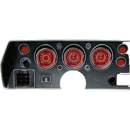 V8 Red Steelie Series Gauge Package 1970-72 Chevelle SS Includes: