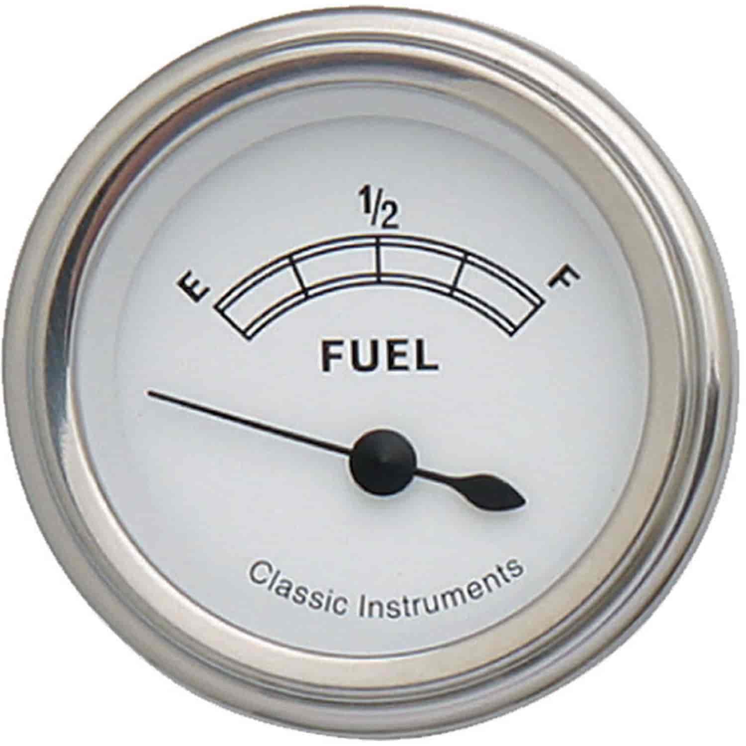 Classic White Series Fuel Gauge 2-1/8" Electrical