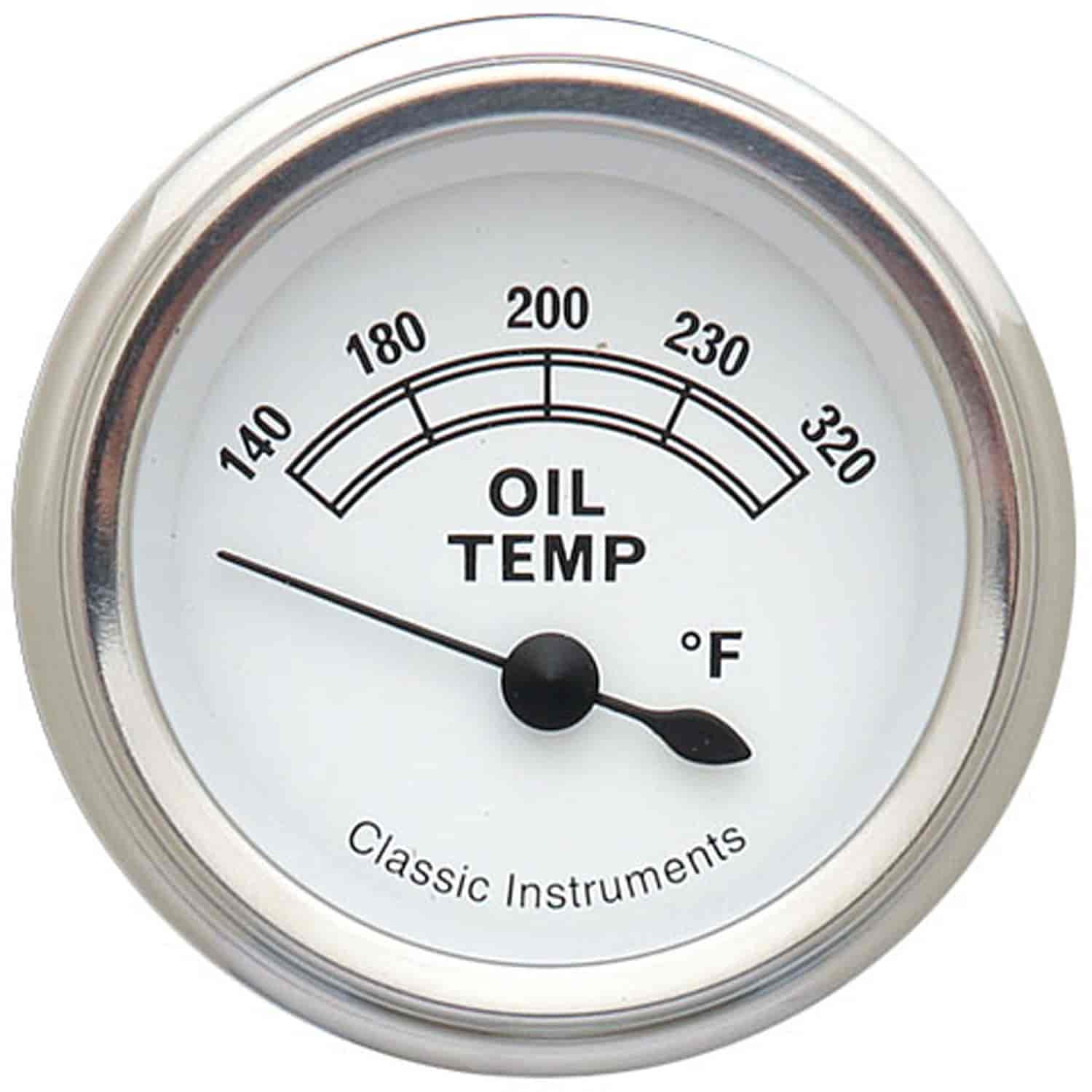Classic White Series Oil Temperature Gauge 2-1/8" Electrical