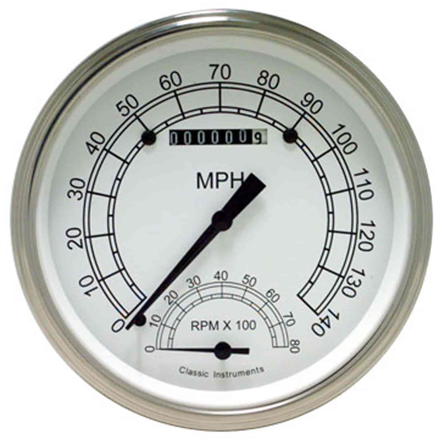 Speedtachular Speedometer/Tachometer Combo Classic White Style