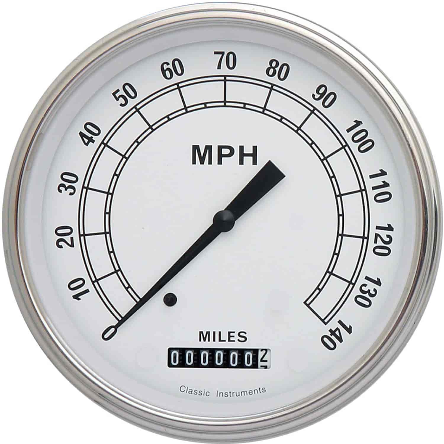 Classic White Series Speedometer 4-5/8