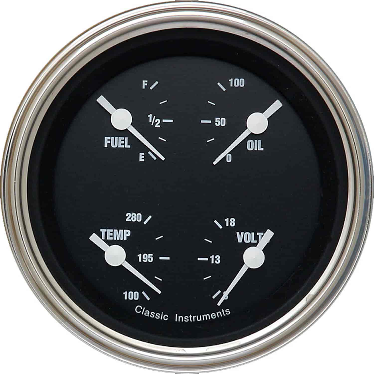 Hot Rod Series Quad Gauge 3-3/8" Electrical Includes: