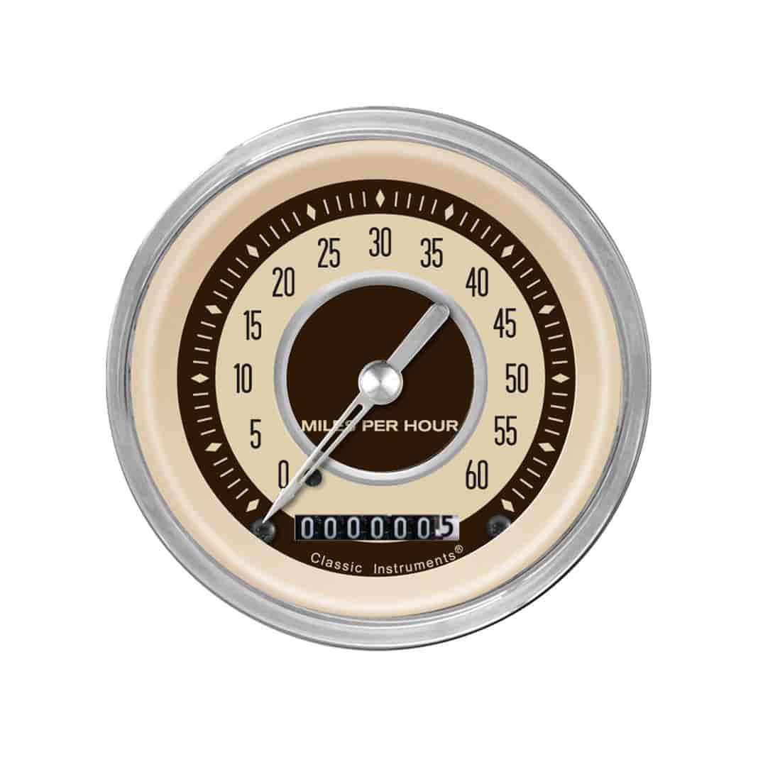 Low Speed Series Speedometer with Hour Meter Nostalgia VT Style