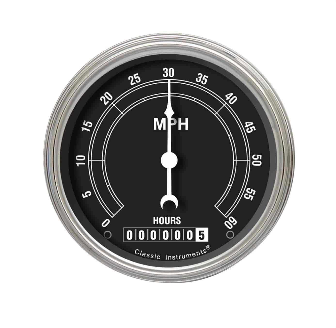 Low Speed Series Speedometer with Hour Meter Traditional Style