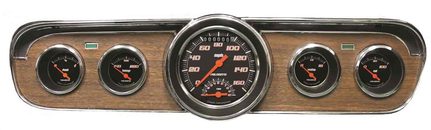 Velocity Series Black Gauge Package 1965-66 Mustang Includes: