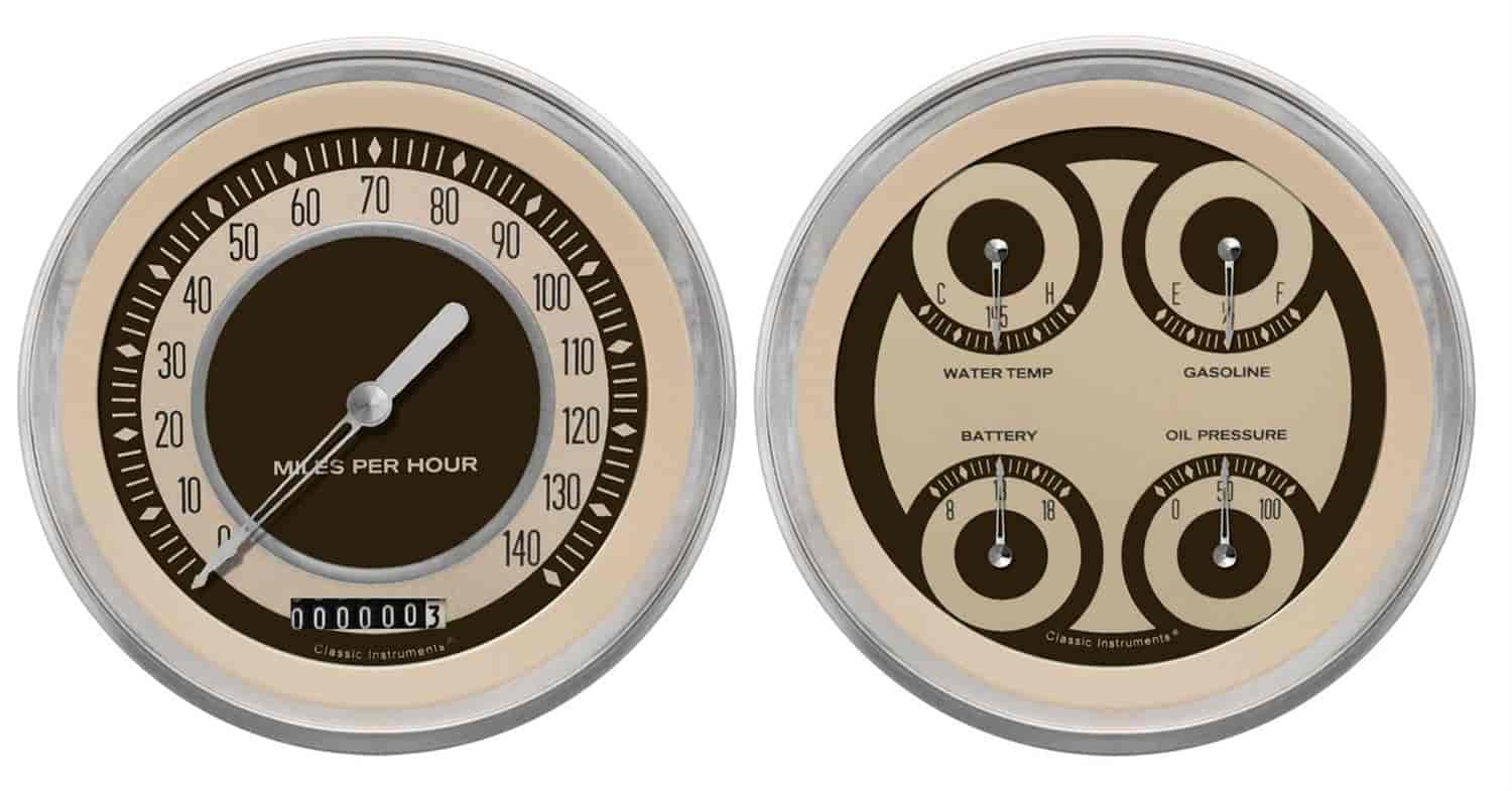 Nostalgia VT Series 2-Gauge Set 4-5/8" Electrical Speedometer (140 mph)