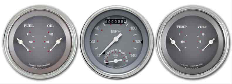 SG Series 3-Gauge Set 3-3/8" Electrical Ultimate Speedometer (140 mph)