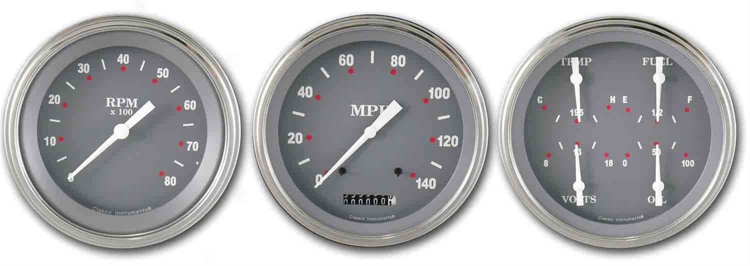 SG Series 3-Gauge Set 4-5/8" Electrical Speedometer (140 mph)