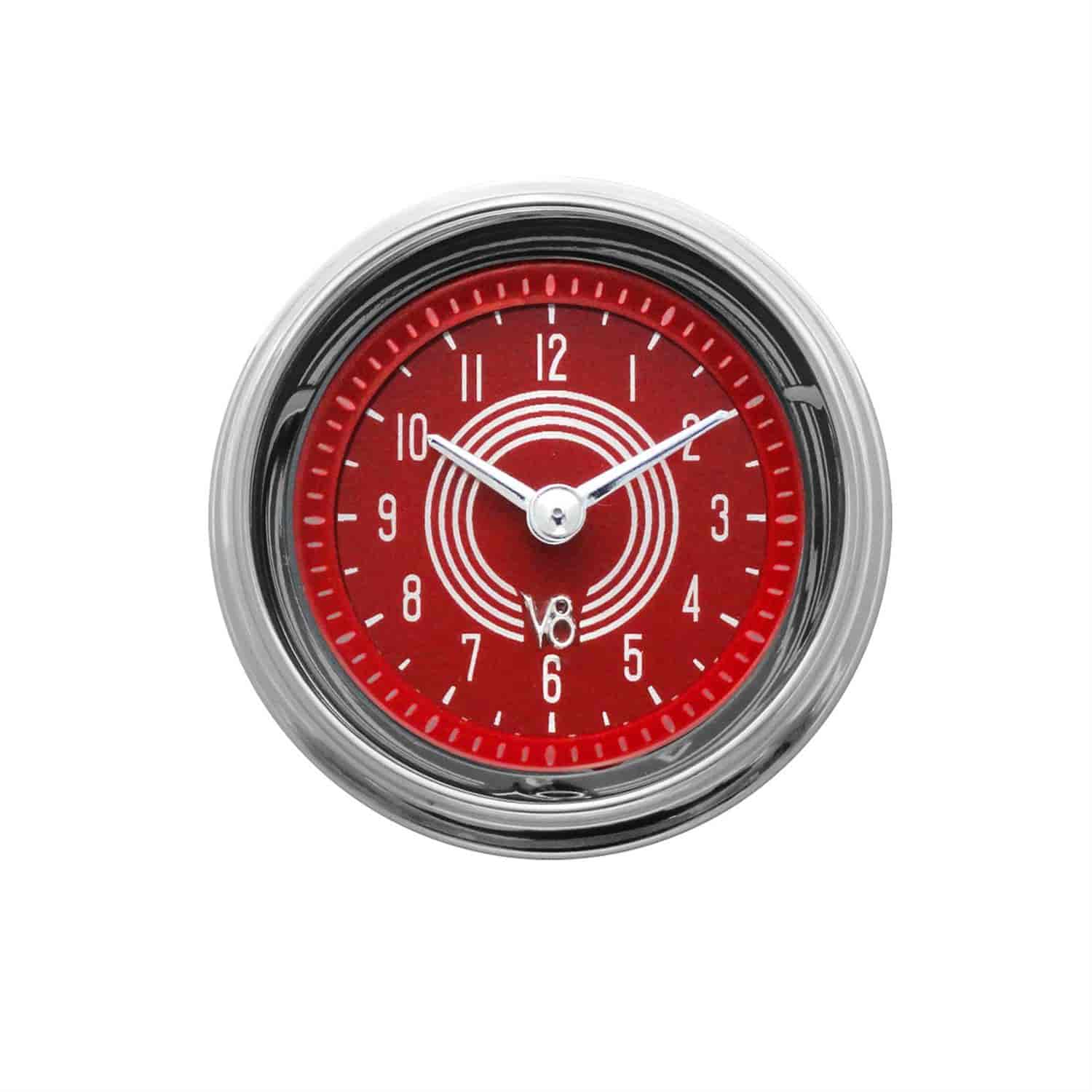 V8 Red Steelie Series Clock 2-1/8" Electrical
