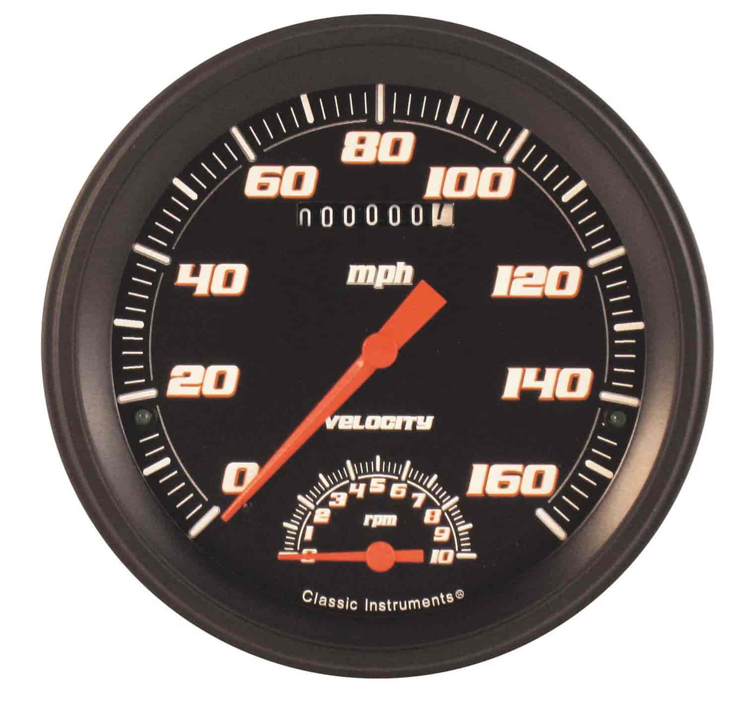 Speedtachular Speedometer/Tachometer Combo Velocity Black Style