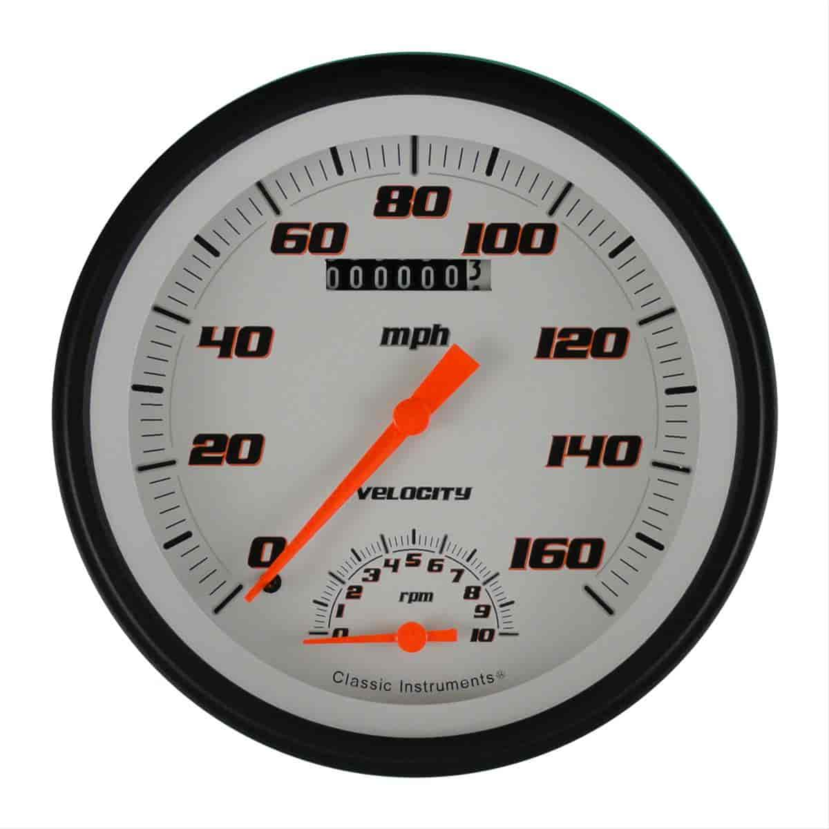 Speedtachular Speedometer/Tachometer Combo Velocity White Style