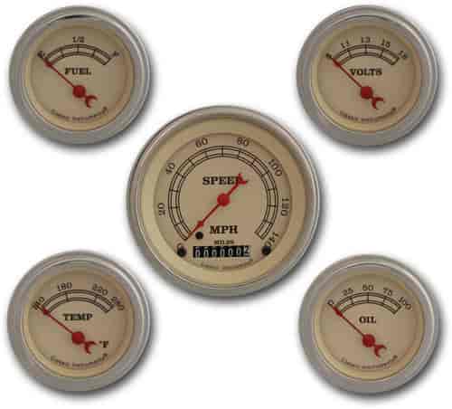 Vintage Series 5-Gauge Set 3-3/8" Electrical Speedometer (140 mph)