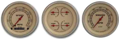 Vintage Series 3-Gauge Set 3-3/8" Electrical Speedometer (140 mph)