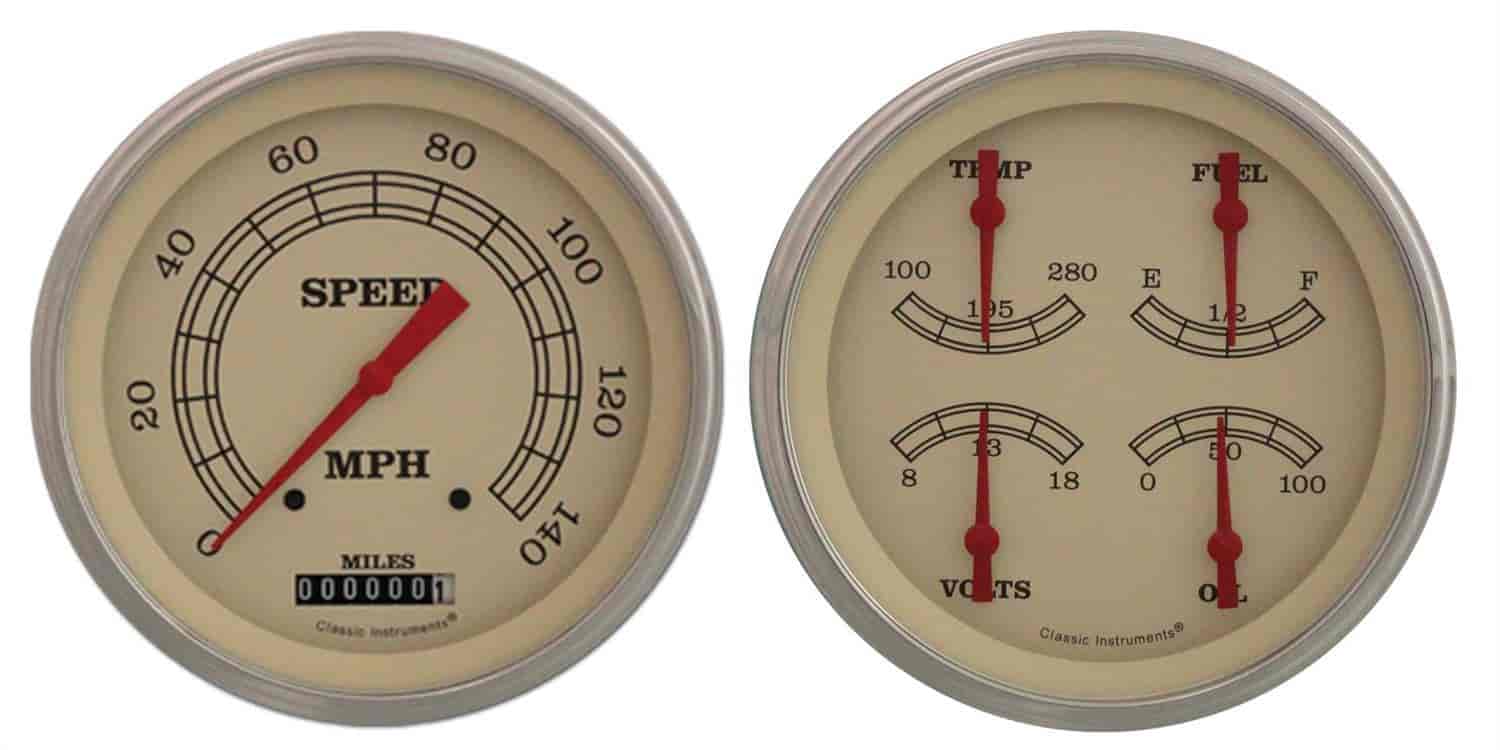 Vintage Series 2-Gauge Set 4-5/8" Electrical Speedometer (140 mph)
