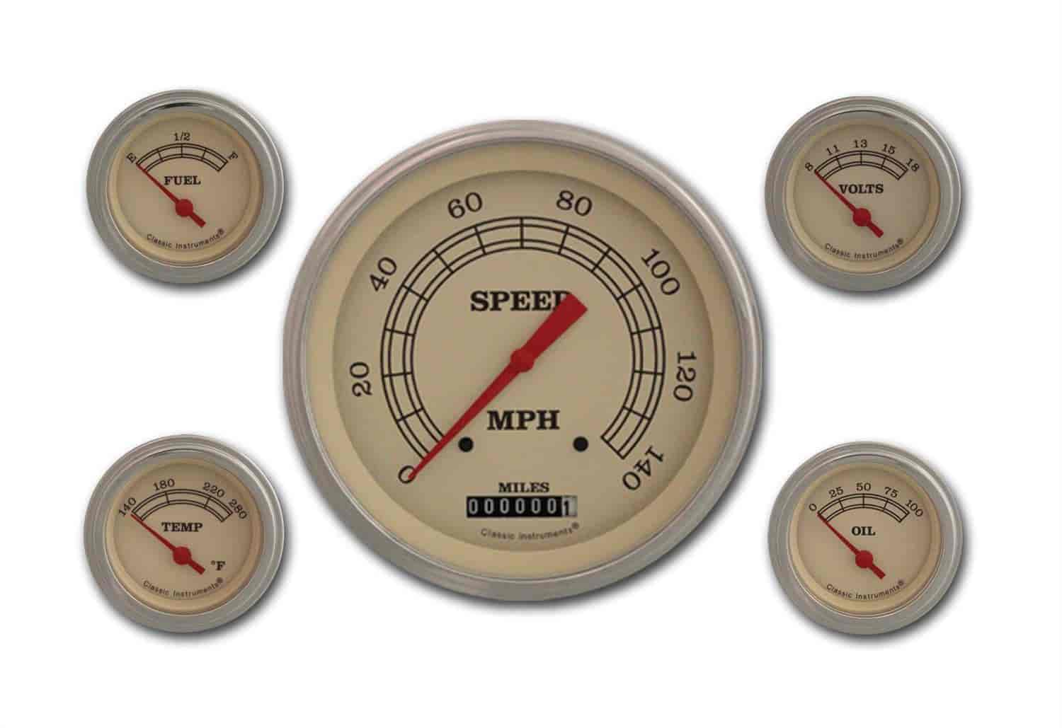 Vintage Series 5-Gauge Set 4-5/8" Electrical Speedometer (140 mph)