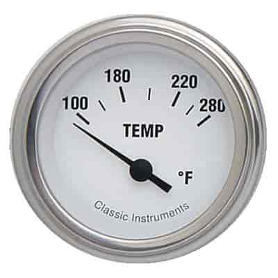 White Hot Series Water Temperature Gauge 2-1/8" Electrical