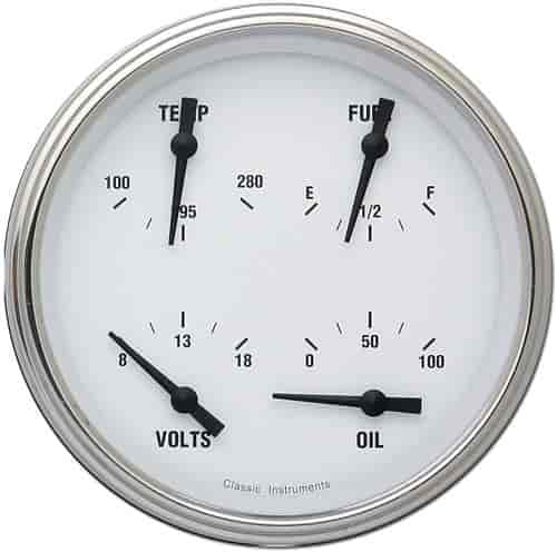 White Hot Series Quad Gauge 4-5/8" Electrical Includes: