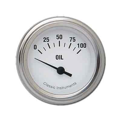 White Hot Series Oil Pressure Gauge 2-1/8" Electrical