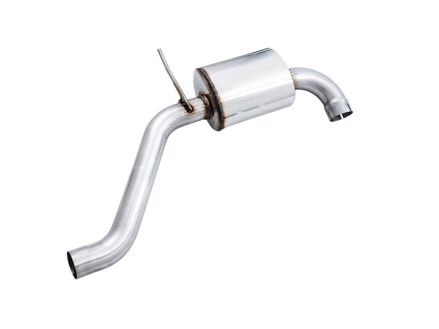 Resonated Track Exhaust for MK7 Jetta GLI w/ High Flow Downpipe - Chrome Silver Tips