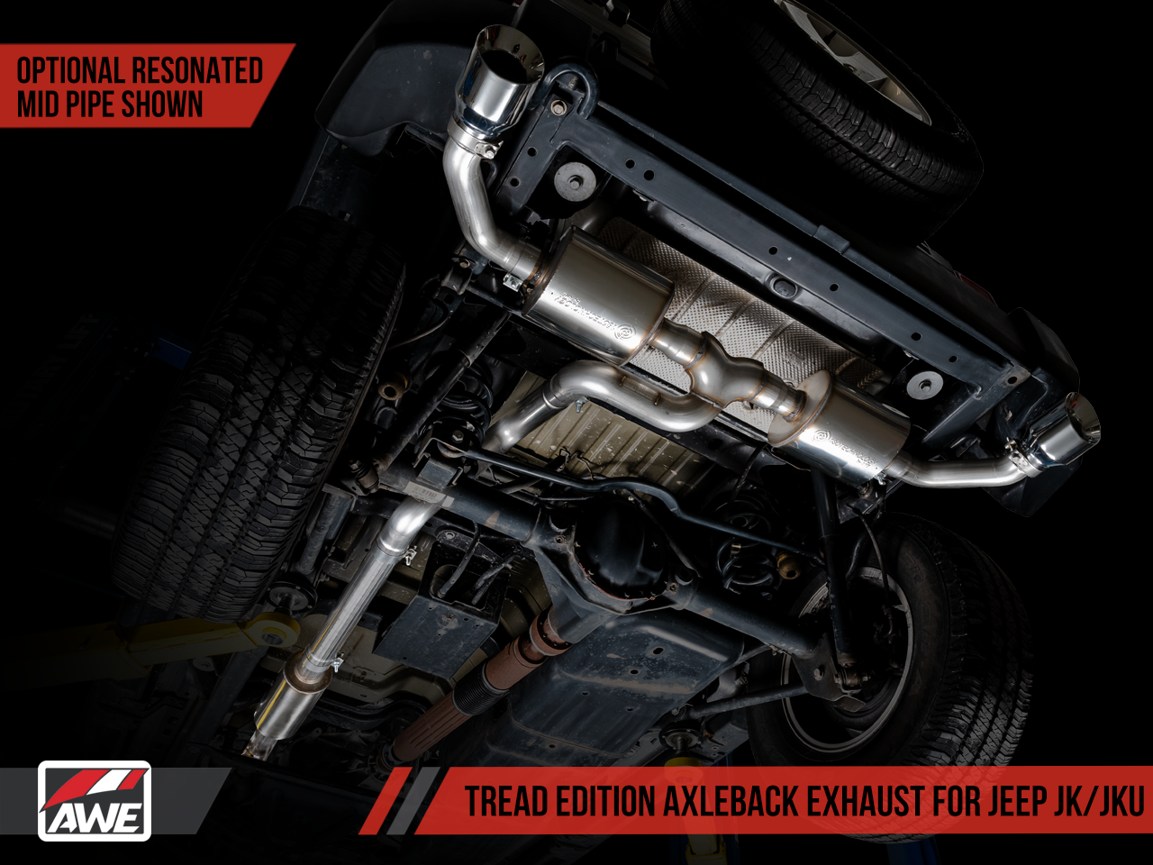 Tread Edition Axleback Dual Exhaust for Jeep JK/JKU