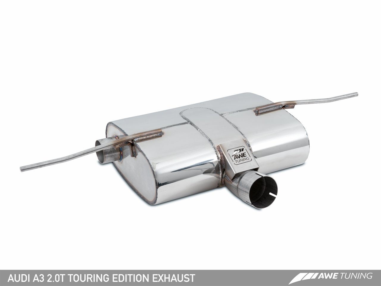 Touring Edition Exhaust for Audi 8V A3 2.0T - Dual Outlet, Diamond Black 90 mm Tips