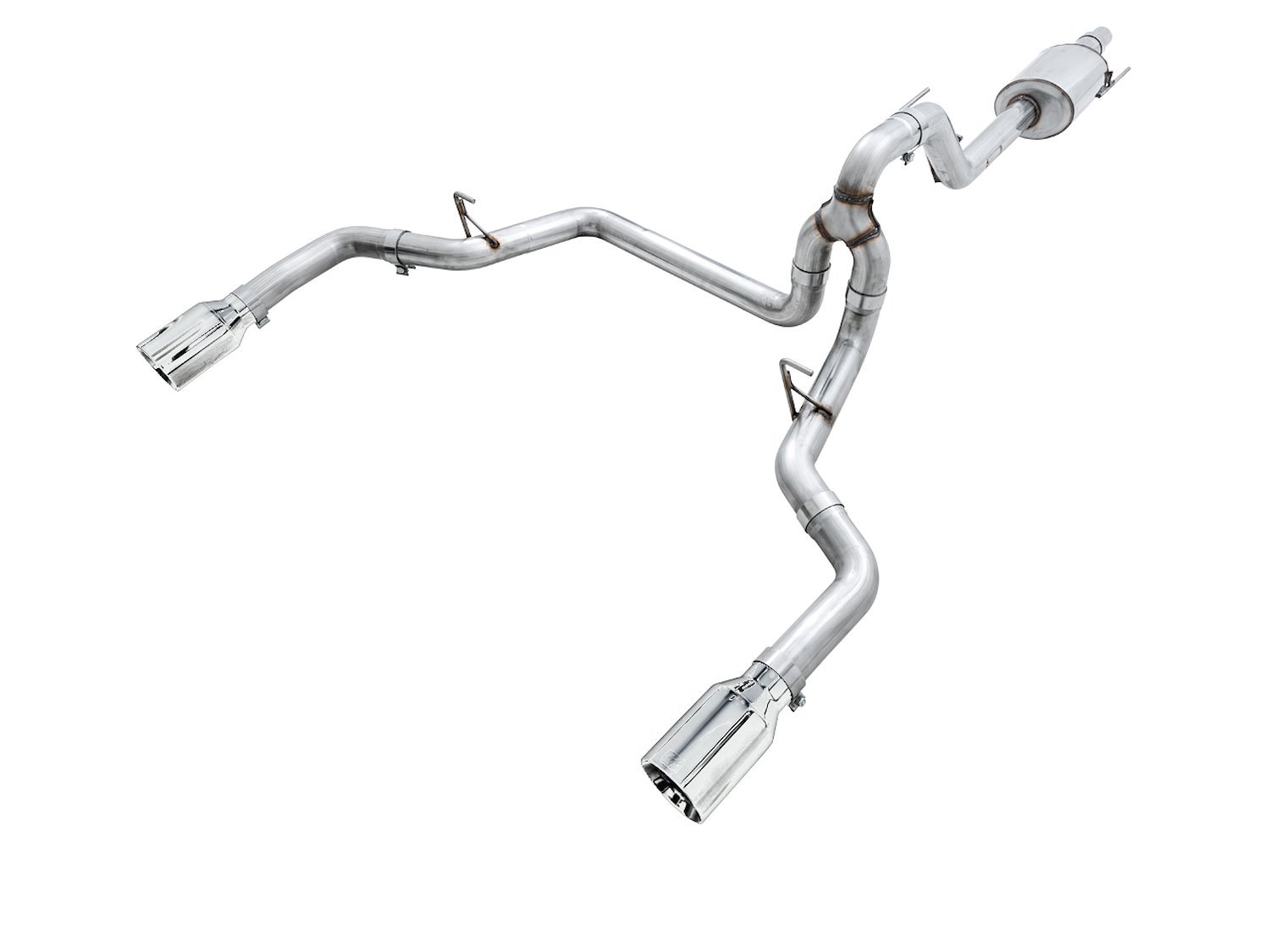 AWE 0FG Dual Exit Exhaust for '15-'20 F-150 - 5" Chrome Silver Tips