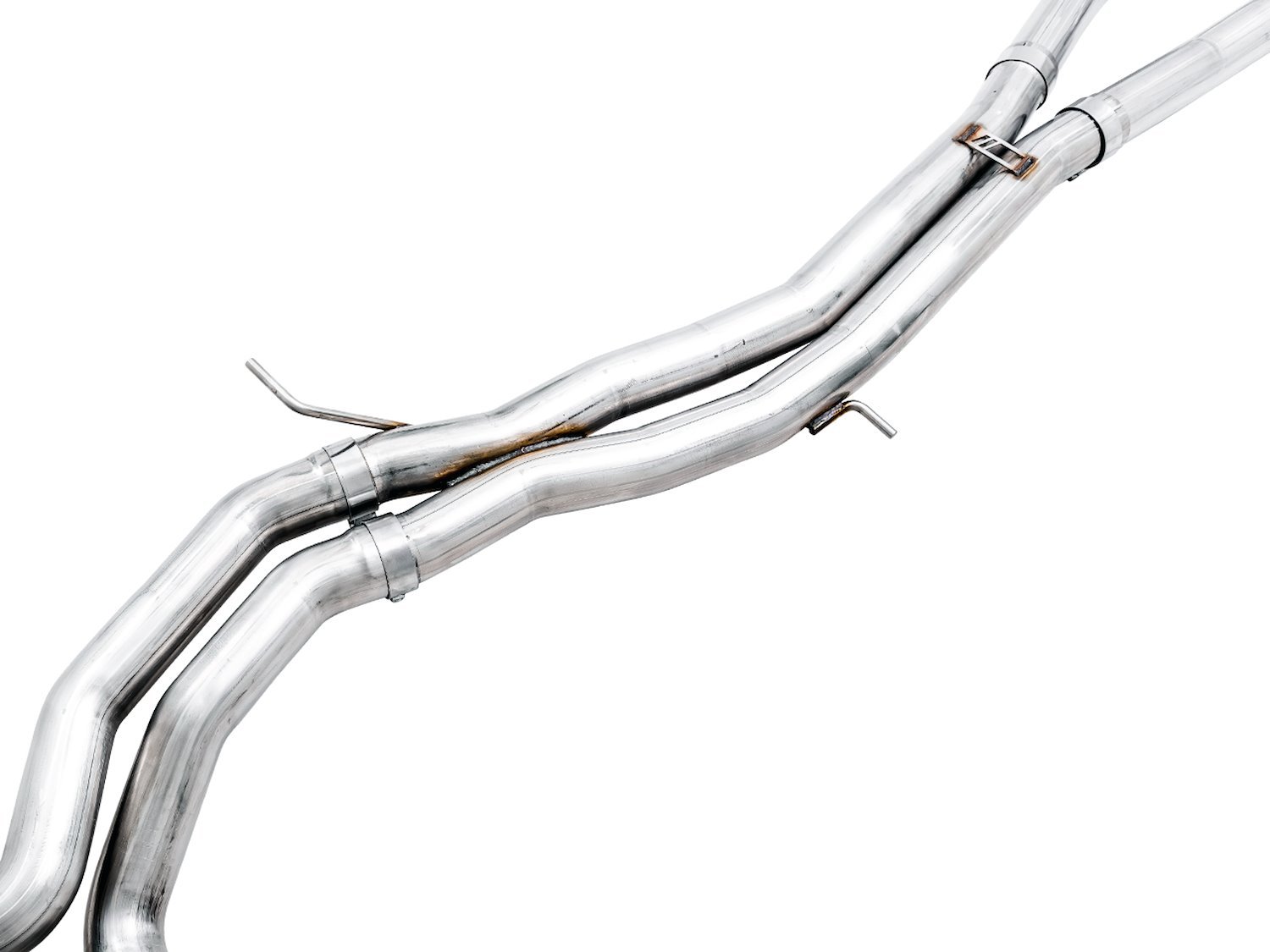 AWE Track Edition Exhaust for Audi B9 RS 5 Coupe - Resonated for Performance Catalysts - Diamond Black RS-style Tips