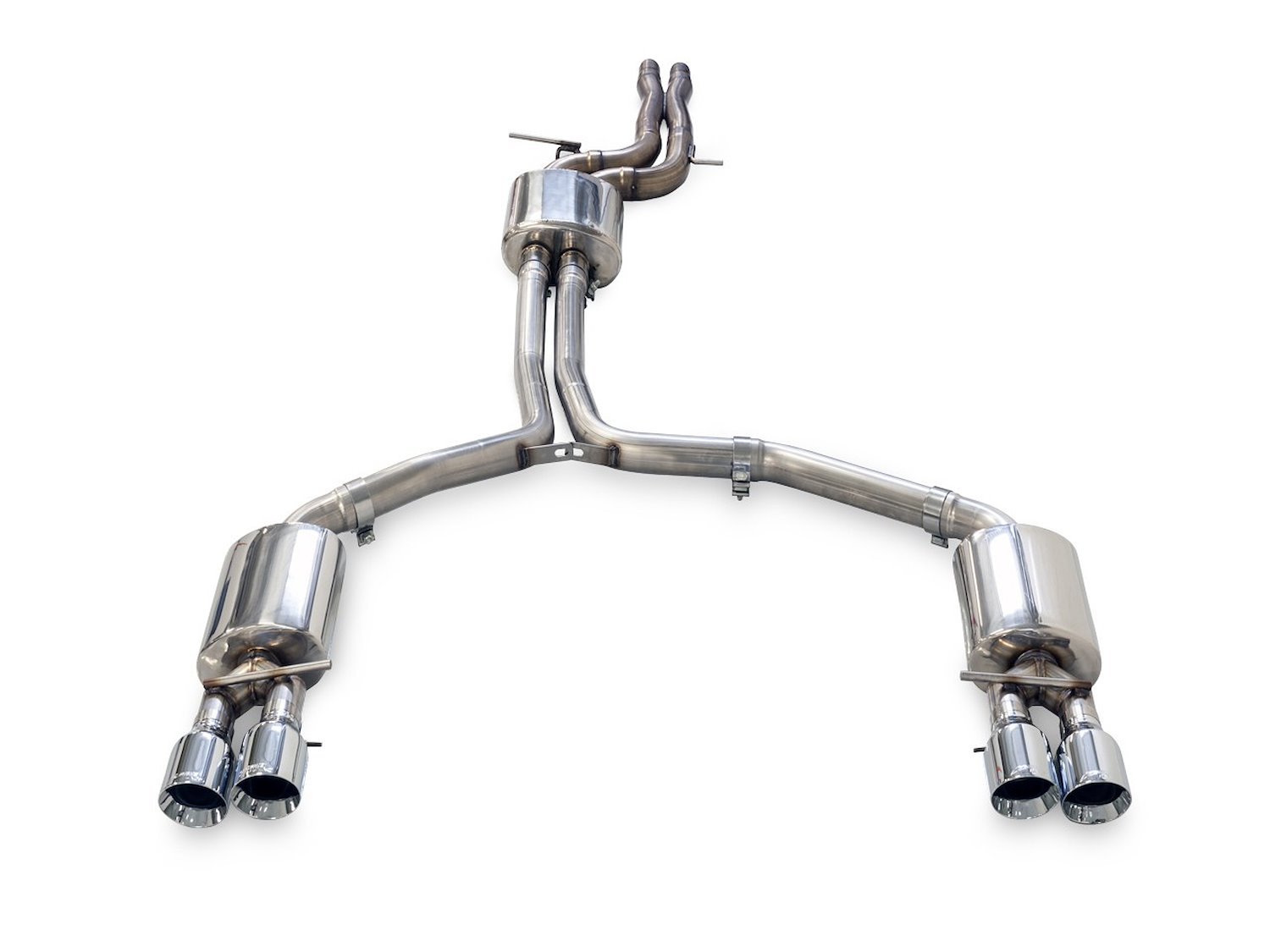 AWE Touring Edition Exhaust for Audi C7 A7 3.0T - Quad Outlet, Chrome Silver Tips