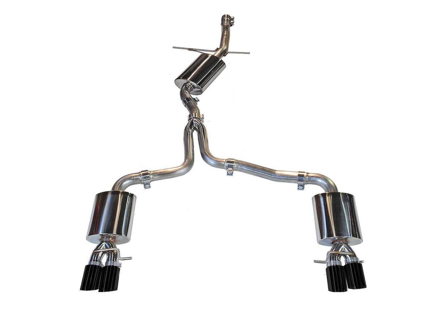 AWE Touring Edition Exhaust for B8 A4 2.0T - Quad Tip, Diamond Black Tips