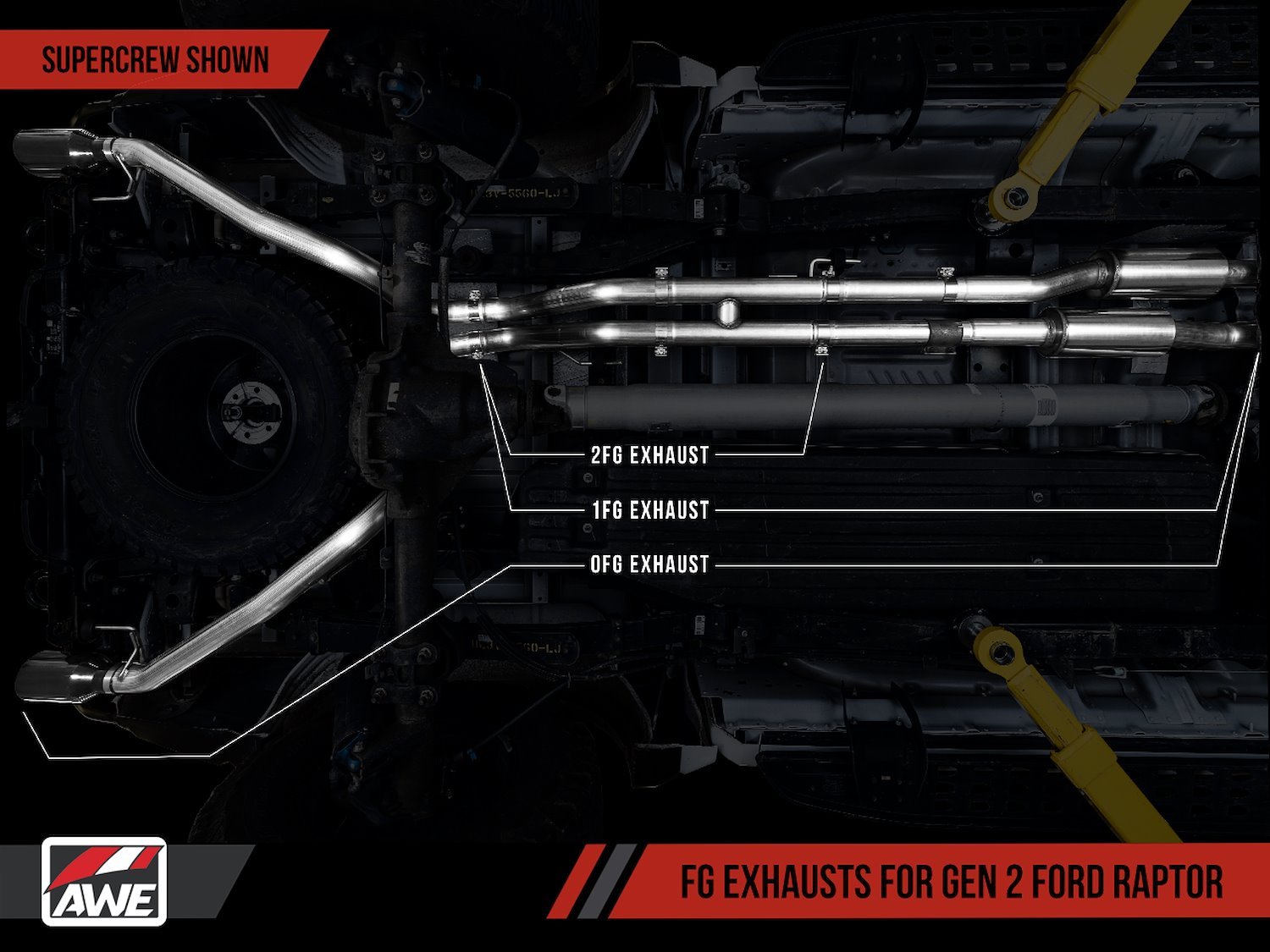 AWE 2FG Exhaust for Gen 2 Ford Raptor (Performance H-Pipe)