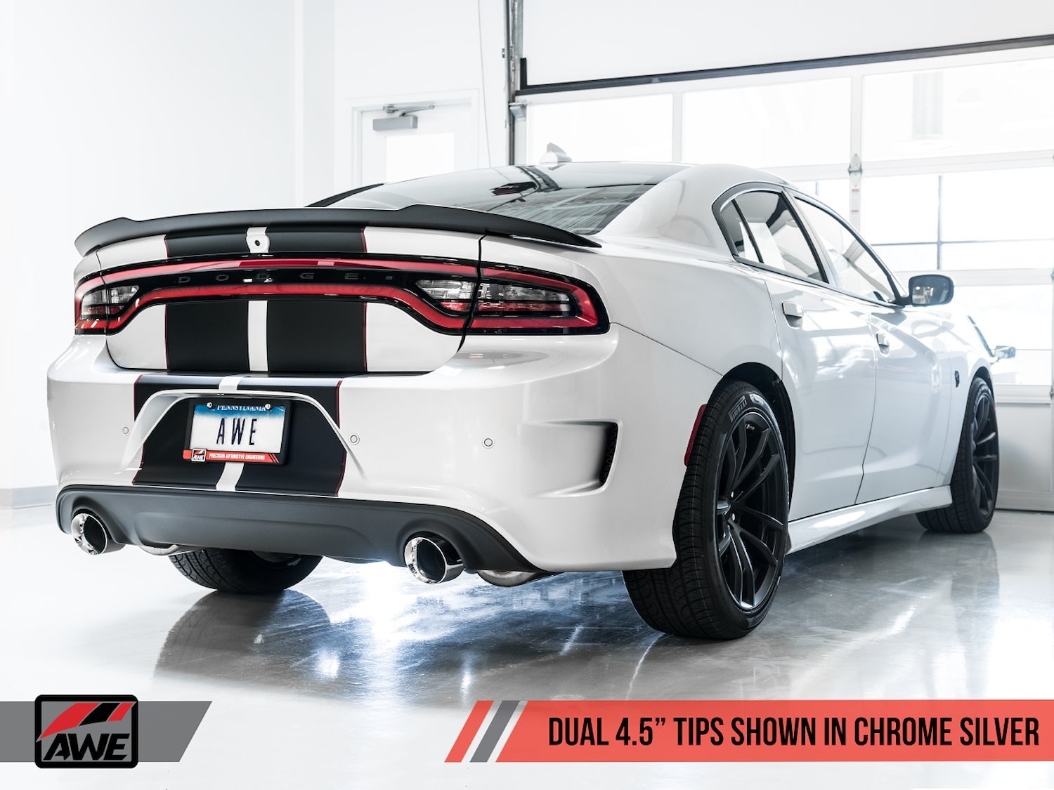 AWE Touring Edition Exhaust for 17+ Charger 5.7 - Non-Resonated - Chrome Silver Tips