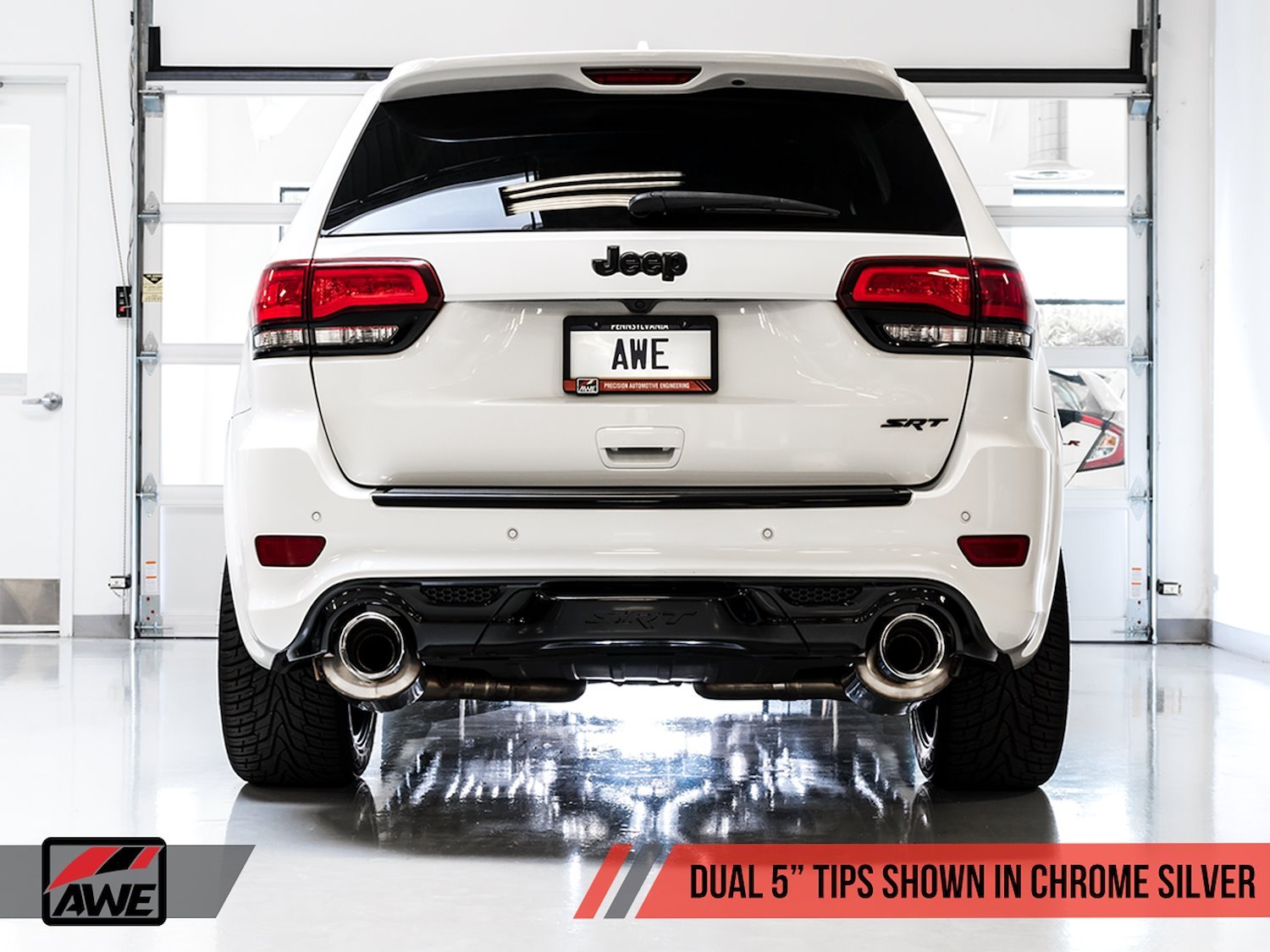 AWE Track Edition Exhaust for Jeep Grand Cherokee SRT - Chrome Silver Tips