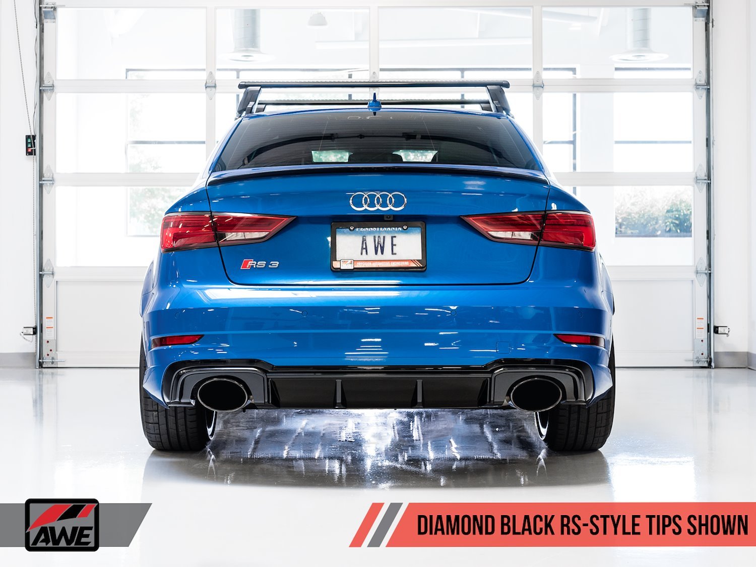 AWE Track Edition Exhaust for Audi 8V RS 3 - Diamond Black RS-style Tips