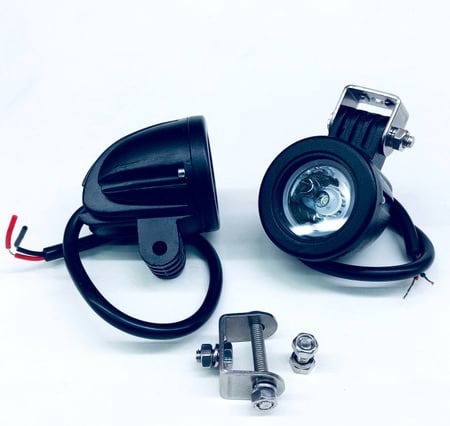 LED Dragster Headlights Black Aluminum - Pair