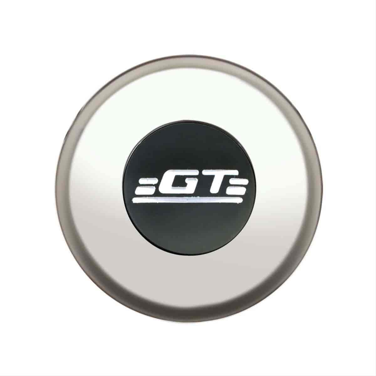 GT3 Gasser/Euro Style Horn Button GT Logo Colored Smooth Style Polished with Black Center