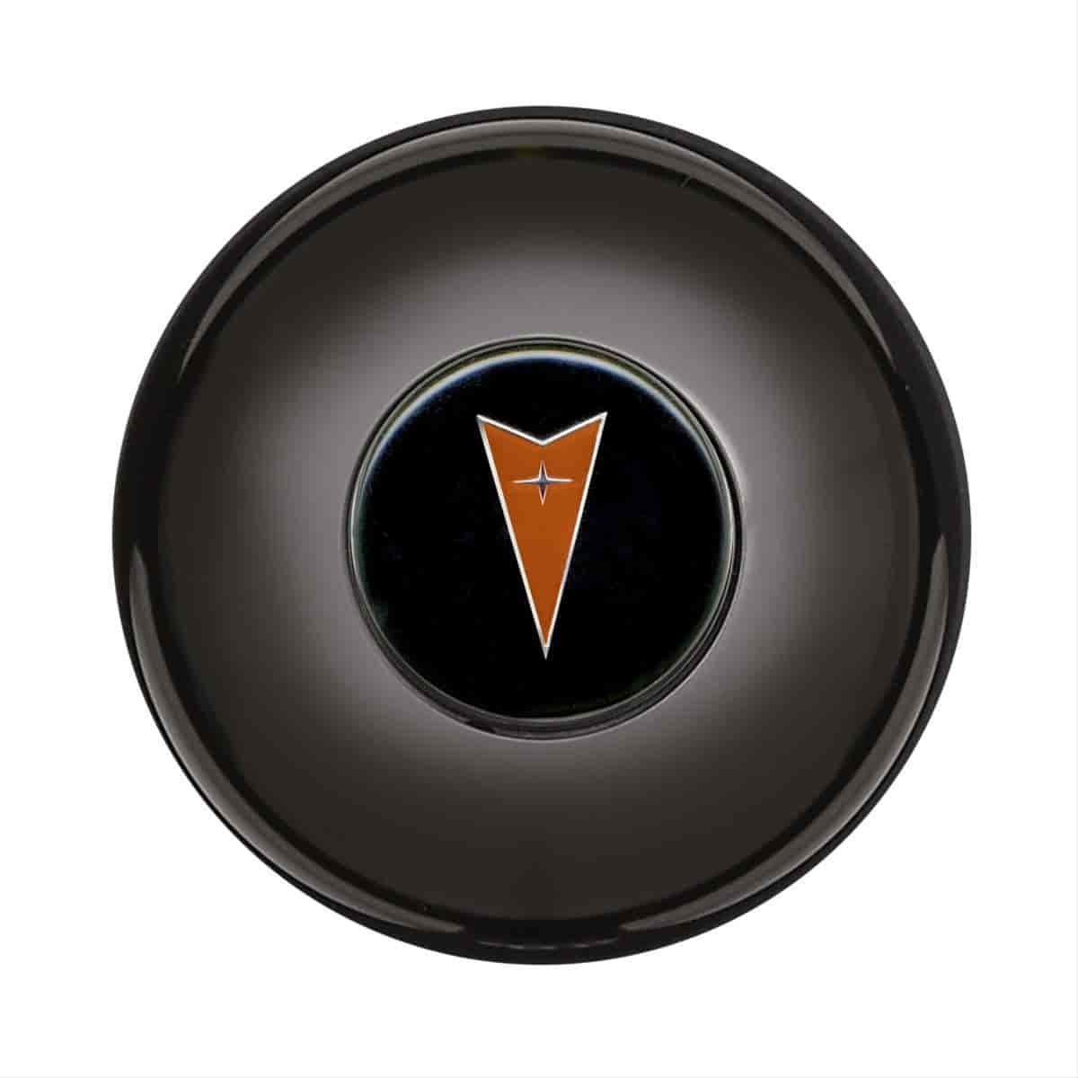 GT3 Gasser/Euro Style Horn Button Pontiac Logo Colored Smooth Style Black Anodized