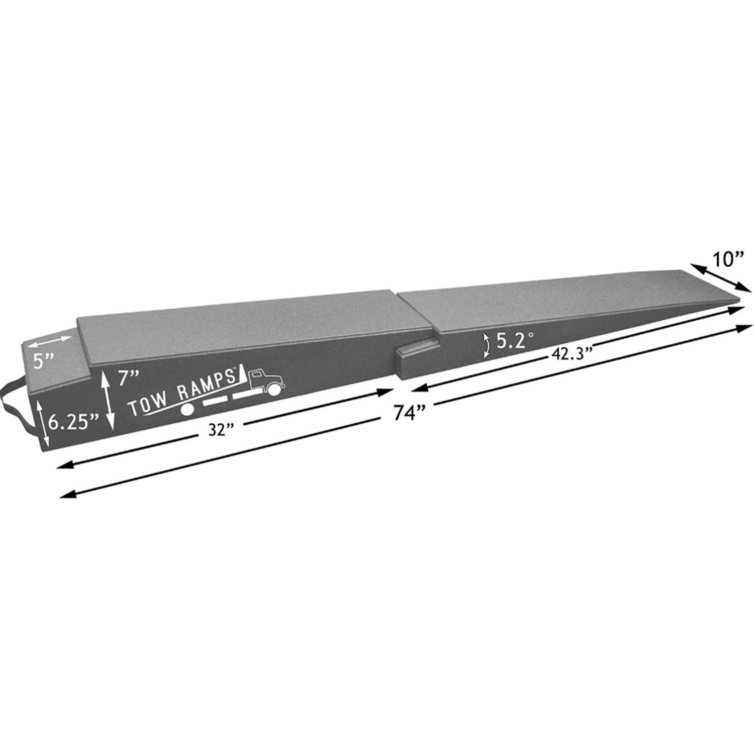 BT-TT-7-10-2 Multi Piece Tow Truck Flatbed Extension Ramps 74 in. Long