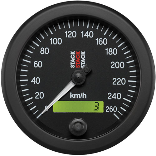 SPEEDOMETER ELECTRONIC 88MM BLK 0-260 KM/H PROGRAMMABLE