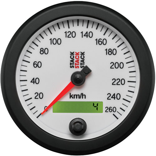SPEEDOMETER ELECTRONIC 88MM WHT 0-260 KM/H PROGRAMMABLE