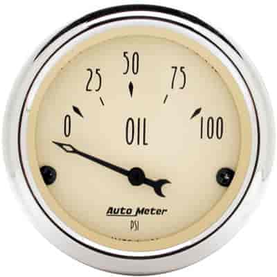 Antique Beige Oil Pressure Gauge 2-1/16