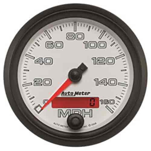GAUGE SPEEDOMETER 3 3/8 160MPH ELEC. PROGRAMMABLE WHITE PRO-CYCLE