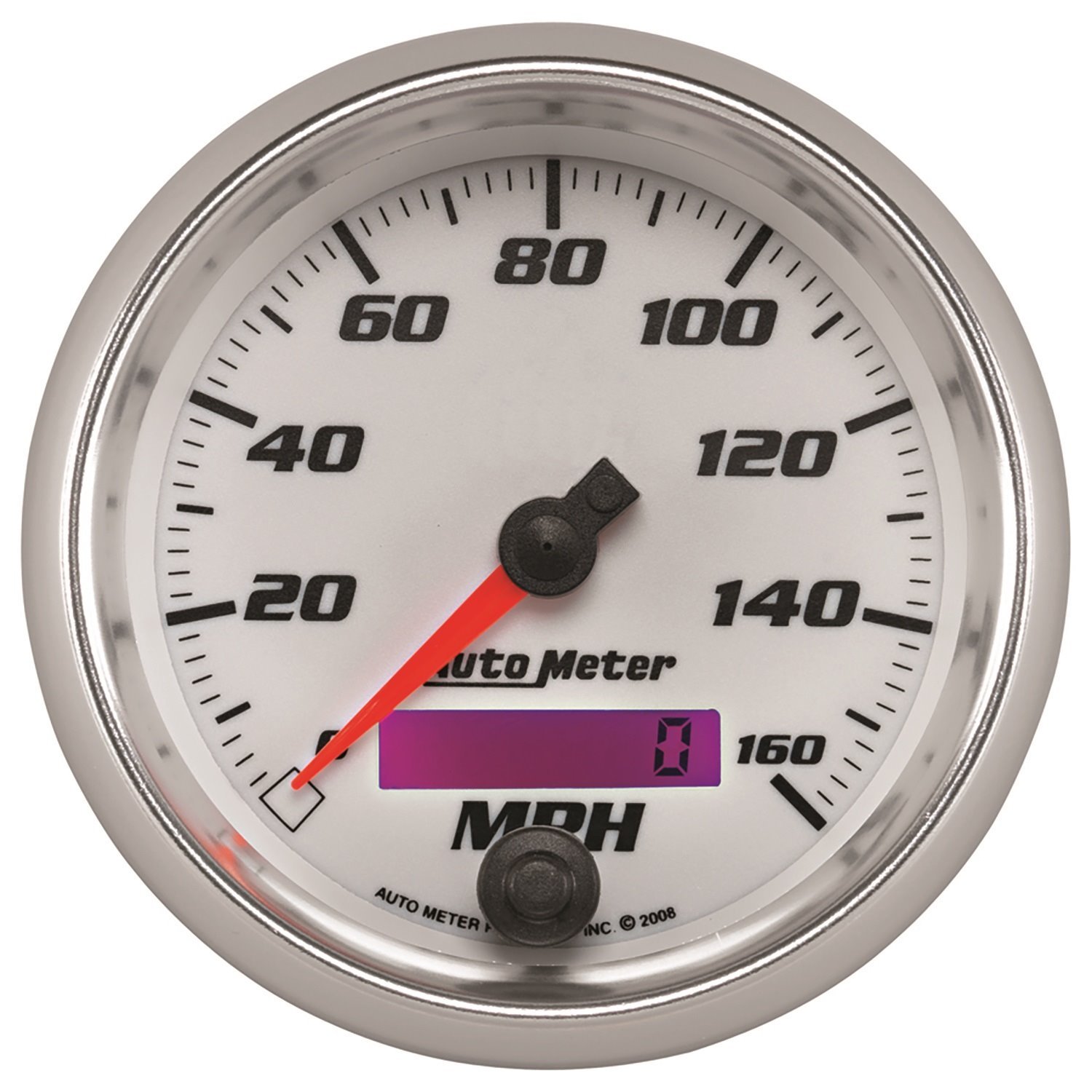 GAUGE SPEEDOMETER 3 3/8 160MPH ELEC. PROGRAMMABLE WHITE PRO-CYCLE