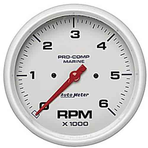 Pro-Comp White Phantom Marine Tachometer Diameter: 5"