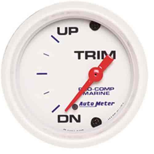 Pro-Comp White Phantom Marine Trim Level Gauge Diameter: 2-1/16"