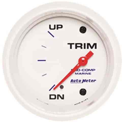 Pro-Comp White Phantom Marine Trim Level Gauge Diameter: 2-5/8"