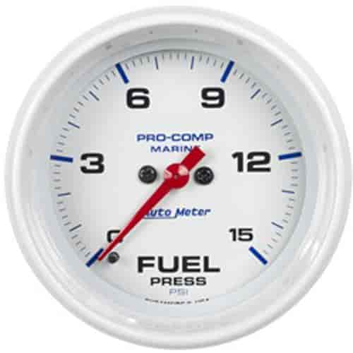 Pro-Comp White Phantom Marine Fuel Pressure Gauge Diameter: