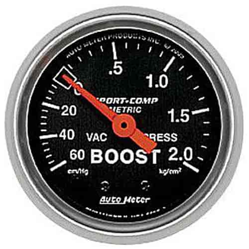 Sport-Comp Vacuum/Boost Gauge 2-1/16" Mechanical