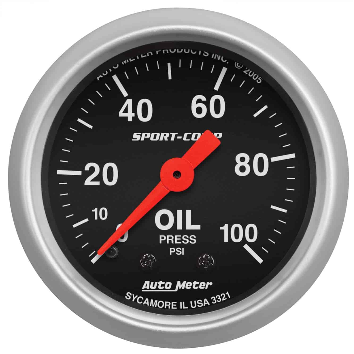 Sport-Comp Oil Pressure Gauge 2-1/16" Mechanical