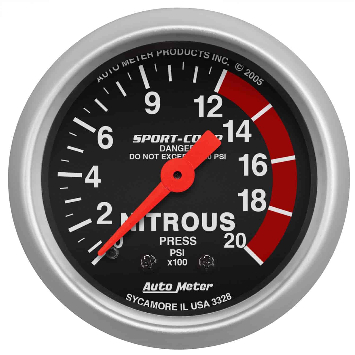 Sport-Comp Nitrous Pressure Gauge 2-1/16" Mechanical